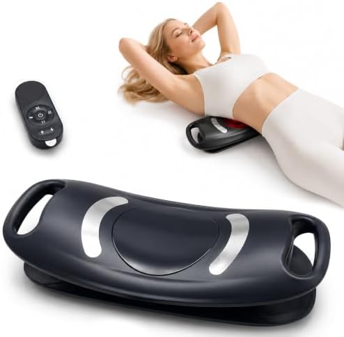 brenzo Lower Back Massager with Heat, Electric Lumbar Stretching Device with Airbag Compression, 15 Intensity Levels, 3 Heat Settings, Portable Back Relaxation for Home Office Use-Black by Unknown