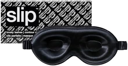 Slip Silk Contour Sleep Mask, Black - Lash-Friendly Design, Blocks Light by SLIP