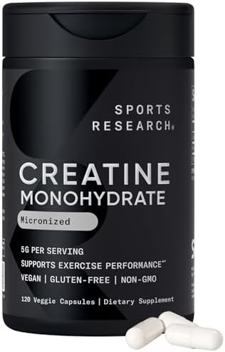 Sports Research® Creatine Monohydrate Capsules 5g, 120 Count by Unknown