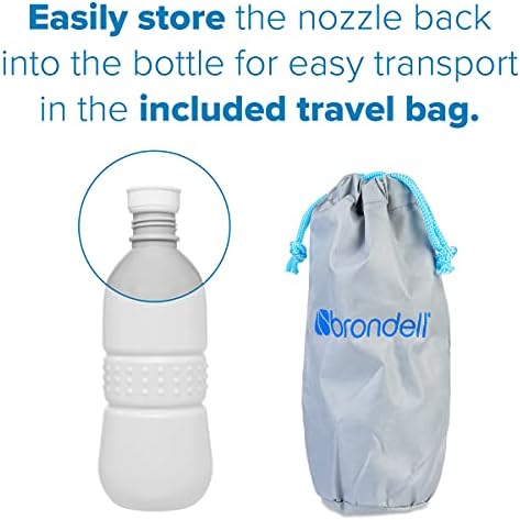 Brondell GoSpa Travel Bidet GS-70 – Portable Peri Bottle for Postpartum & Perineal Care, 400ml Handheld Bidet with Angled Nozzle, Collapsible Design, Nozzle Storage & Travel Bag, Fog - Image 5