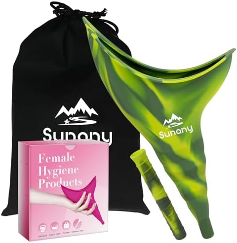 Female Urination Device, Reusable Female Urinal Silicone Women Pee Funnel | Women to Pee Standing Up, The Perfect Companion for Camping,Travel travel outdoor, folds compact, easy rinse by Sunany
