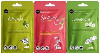 Celavi Korean Face Mask Sheet Set, Facial Spa Masks, 24 Pack - Image 4