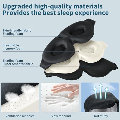 ZGGCD Sleep Mask for Side Sleeper, Light Blocking Eye Mask for Women Men - Image 5
