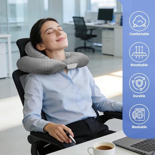 2-Layer Neck Pillow for Office, Recliner & Car -Breathable,Washable - Image 3