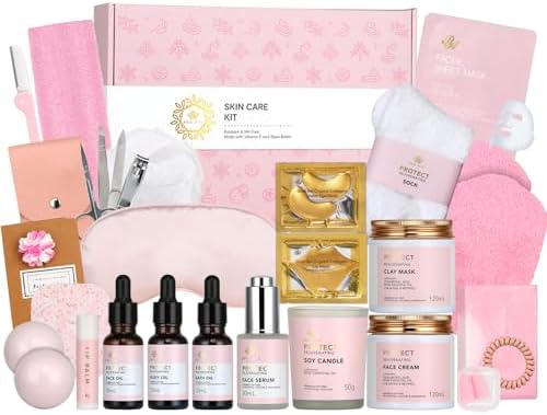 Gifts for Women, Birthday Gift for Women, 30pcs Rose Face Skin Care Set by RAROSAACCA