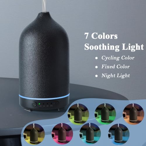 Diffuserlove Ceramic Essential Oil Diffuser Aromatherapy Diffusers for Home Bedroom Air Stone Diffuser Black Base - Image 4