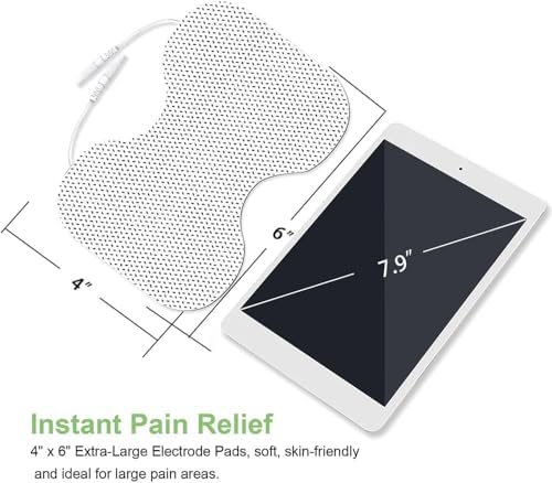 Tens Unit Electrode Pads Large 4X6" for Lower Back Shoulders Neck & Knees, Reusable TENS Unit Pads Compatible with 7000 & AUVON TENS, FDA 510(k) Cleared SM Electrodes, 2mm Pin Connector- 6 Pcs - Image 6