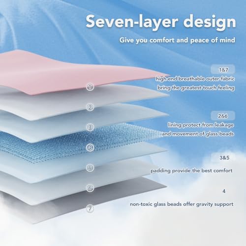 Topcee Weighted Blanket for Adults (20 lbs, 60" x 80") Queen Size Soft Cooling Heavy Blanket Sleeping, Apply to 190-210 lbs Body, Thick Breathable Blanket with Glass Bead, Easy Care - Image 6