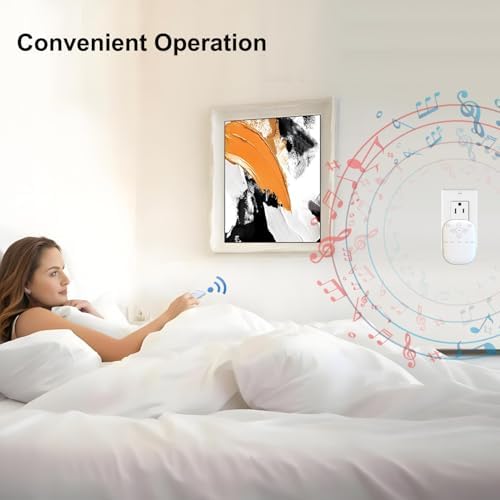 White Noise Sound Machine, Wireless Sound Machine with 36 Relaxing Sounds Including Nature Sounds and White Noise, Small Speaker for Home, Office, Hotel,Toilet, Travel. (White, Speaker and controller) - Image 4