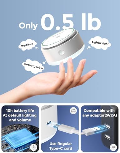 Momcozy Sound Machine for Baby | Portable White Noise Sound Machine for Sleep Rechargeable | 20 Sleep Sounds White Noise Machine with Nursery Night Light | Travel Sleep Sound Machine Battery Based - Image 5