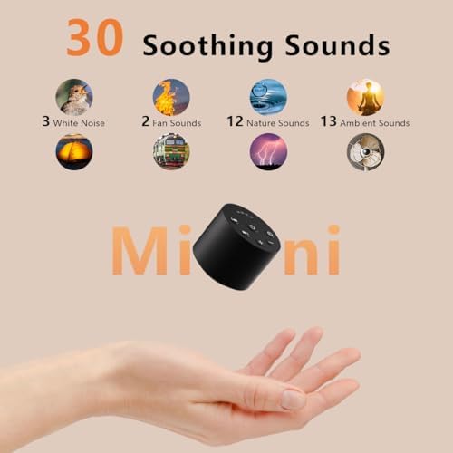Color Noise Sleep White Noise Portable Sound Machines with 30 Soothing Sounds 32 Levels Volume Compact 4 Timer Options Auto-Off and Memory Function for Travel Home Everyone - Image 2
