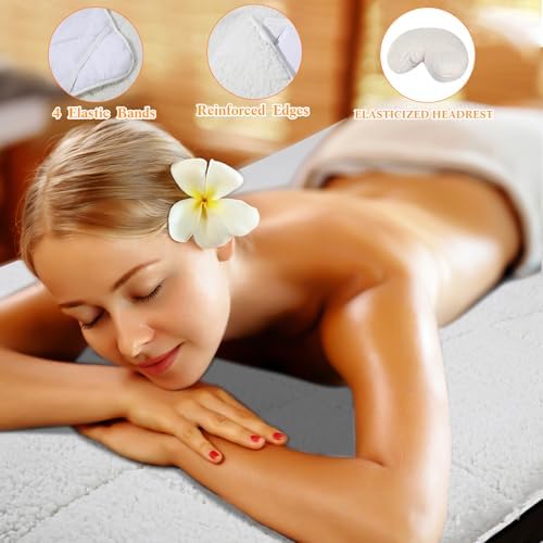 Oudain Fleece Massage Table Pad Set, 76 x 34 Inch Soft and Comfortable Massage Bed Pads, Thick Massage Table Pads Set Includes Pad and Face Rest Cover for SPA, Beauty Salon - Image 5