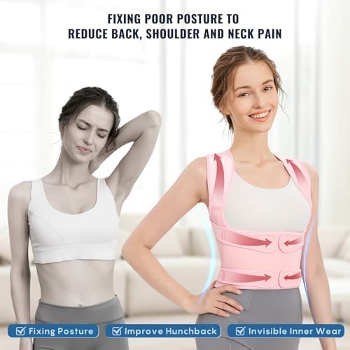 Fit Geno Back Brace Posture Corrector for Women, Shoulder Straightener, Adjustable Full Back Support, Upper and Lower Back Pain Relief - Scoliosis, Hunchback, Hump, Thoracic, Spine Corrector (Medium) - Image 5