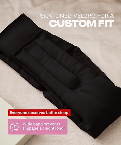 SUNDAYSILKS™ | Adjustable Silk Sleep Mask for Side Sleeper | Cloud-Like Comfort, Weighted for Deep Sleep | Soft Sleep Face Mask for Women & Men, Full Blackout, Cooling Silk Eye Mask for Sleeping - Image 4