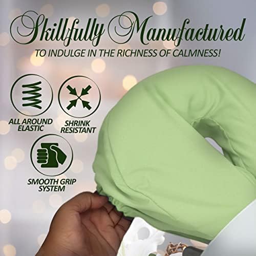 London Linens Premium Extra Thick 100% COTTON Flannel Massage Face Cradle Cover, Includes 4pcs (4, Sage Green) - Image 4