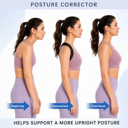 Posture Corrector for Women and Men, Adjustable Upper Back Brace with Shoulder Pads, Back Straightener for Rounded Shoulders & Daily Posture Support (Extra Large) - Image 4