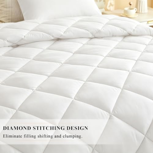128x120 Oversized King Comforter, Extra Large King Size Comforter Oversized, All Season Soft Lightweight Quilt Down Alternative Duvet Insert with 8 Corner Tabs(128x120, White) - Image 5