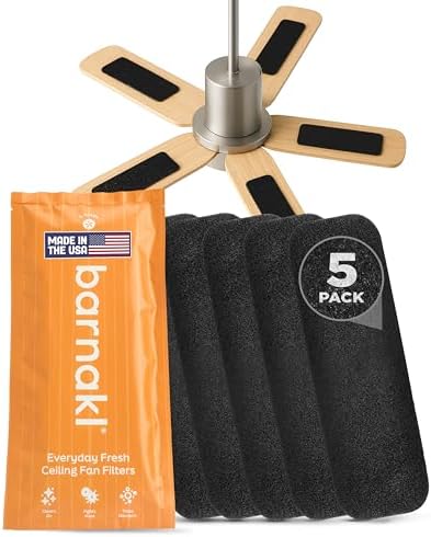 Barnakl Ceiling Fan Air Purifier Pads, Carbon Filters for Blades, 5 Count by CeilingFanFilters