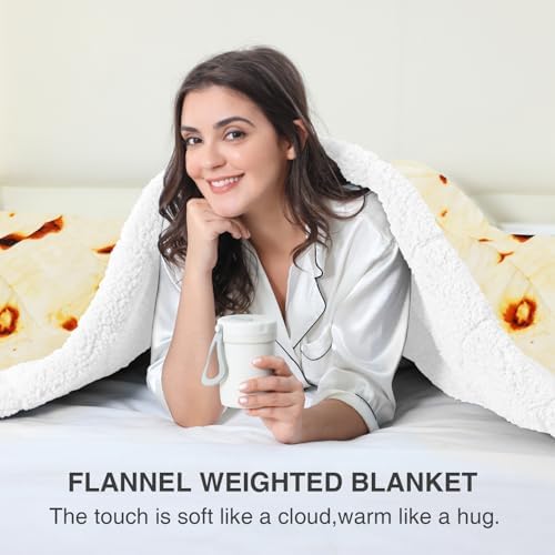 Aemicion Weighted Blankets for Adults,Queen Size Weighted Blanket 20lbs 60x80in,Soft Sherpa Fleece Washable Weighted Blanket as Gifts for Women Men Mon-Burritos - Image 3