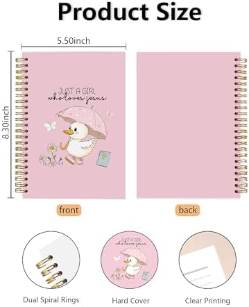 Cute Christian Journals for Women- Just a Girl Who Loves Jesus Hardcover Pink Spiral Notebooks, Christian Girl Energy Journal for Note Taking, Religious Faith Gifts for Daughter/Teen Girls393 - Image 2