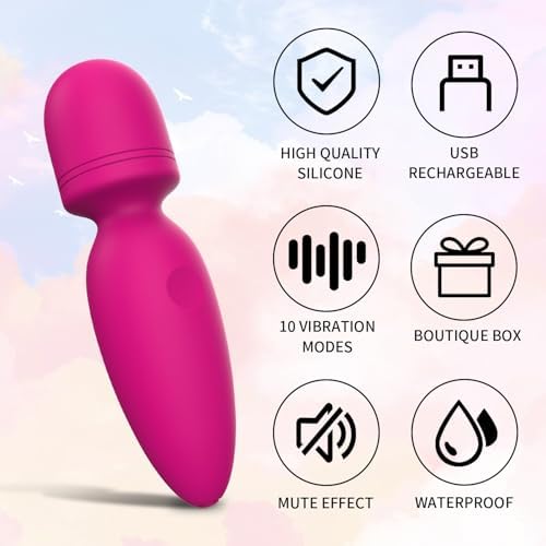 Fuwyiy Mini Massager Tools,Small Waterproof Cordless Handheld Massager with 10 Vibration Modes, Personal Handheld Massager for Back(Rose Red) - Image 5