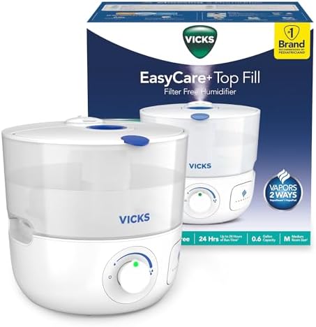 Vicks EasyCare Plus Top Fill Filter-Free Cool Mist Humidifier, White by VicksDevices