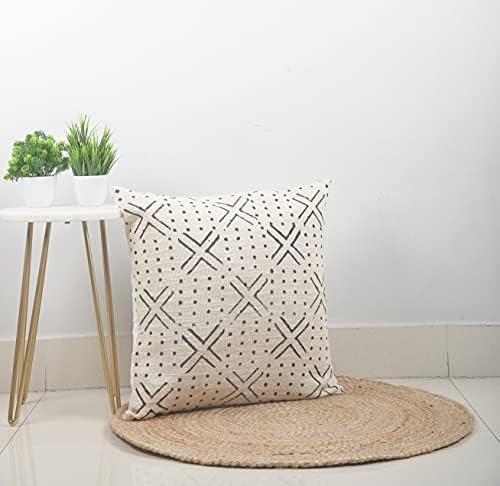 Trade Star Luxurious Square Cushion Cover Indian Decorative Sofa Pillow Case Modern Farmhouse Couch Cushion Cases for Bed Sofa Living Area (Ivory (Nova), 18 X 18 Inch) - Image 2