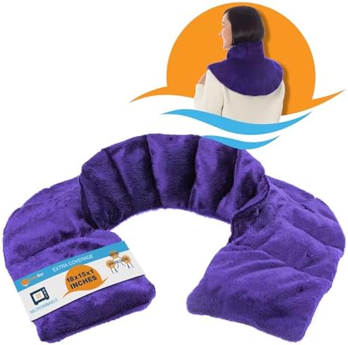 SunnyBay Weighted Heating Pad, Neck and Shoulder Wrap, Upper Back, Purple by SunnyBay