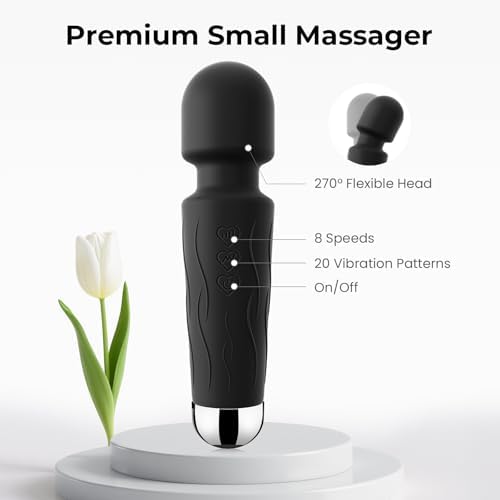 Kverg Handheld Personal Cordless Small Massager with APP–Waterproof, USB Rechargeable, 20 Vibration Patterns, 8 Speeds,Rose Black - Image 3