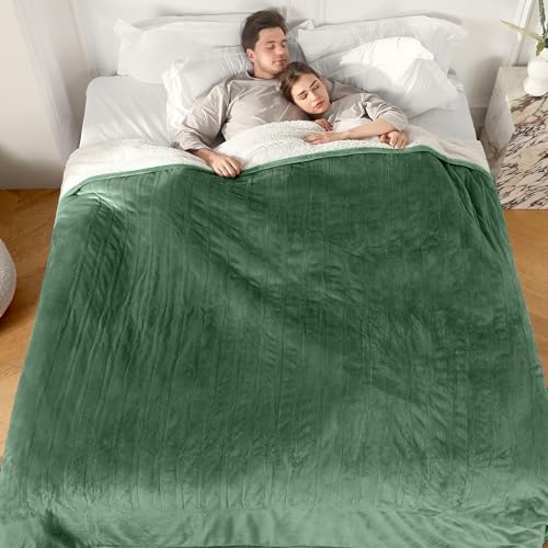 ESTINGO Heated Blanket Queen, 84"x90" Electric Blanket Queen Size Dual Control with 5 Heating Levels & 10 Hours Auto Off, Queen Size Heating Blanket with ETL Certified, Hunter Green by ESTINGO-EnjoyToastyWarm