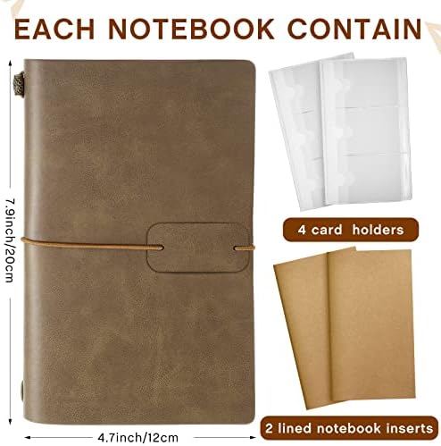 Sabary 8 Pcs Standard Size Refillable Leather Journal Bulk, Classic Color - Image 2