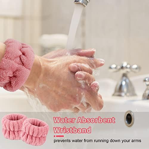 WHAVEL 6PCS Spa Headband and Wristbands Set, Face Wash Headband Wrist Bands for Washing Face Makeup Skincare Hair Band Skin Care Accessories Tools - Image 4