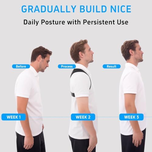Posture Corrector for Women and Men, Adjustable Back Brace Support, Back Straightener for Rounded Shoulders and Hunchback Support, Upper Back Brace Shoulder Straightener for Neck, Shoulder and Upper Back Support, Breathable Invisible Under Clothes (Bla... - Image 5