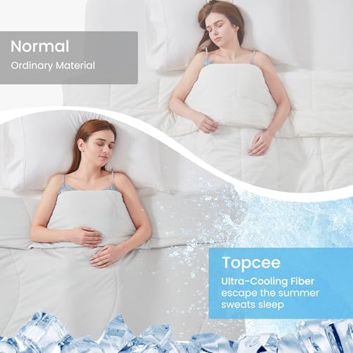 Topcee Cooling Comforter Full Size -Cooling Blanket for Hot Sleepers - Image 4