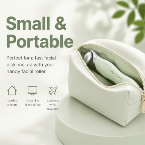 Ice Roller for Face & Eyes, Cooling Facial Roller with Blackhead Remover & 2 Silicone Brushes, Stainless Steel Face Roller for Puffiness, Pores & Deep Cleansing (Green) - Image 7