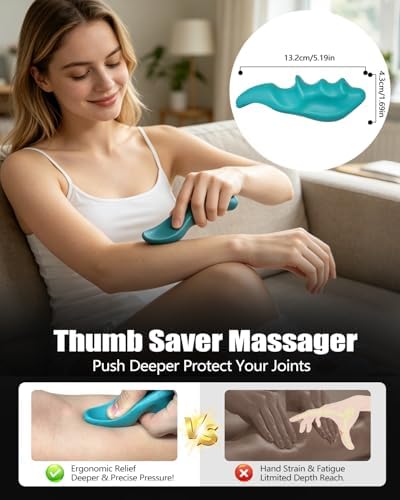 Abnaok Trigger Point Massage Tool for Deep Tissue, 3PCS Fascia Release Tools Set, Thumb Saver Massage Tool for Full Body Pain Relief, with 3-Legged Massage Knobs, Stress Relief - Image 4