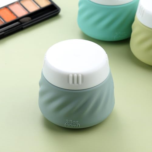 Gemice Silicone Cream Jars TSA Approved Travel Size Containers with Toiletry Bag, Wide Mouth Leak-proof Travel Accessories with Lid for Cosmetic Cream (4 Pack) - Image 3