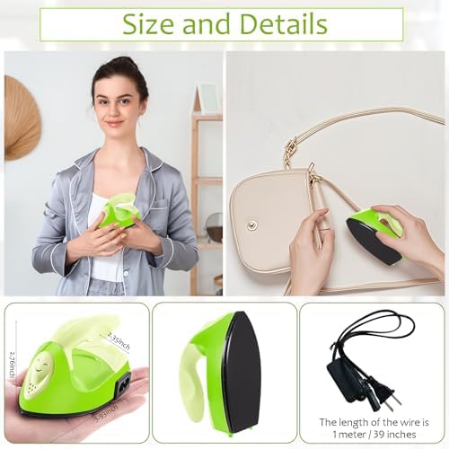 Honoson Mini Craft Iron with Charging Base Tiny,Green Series - Image 2