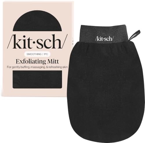 Kitsch Exfoliating Glove – Exfoliating Mitt - 1pc Black by Kitsch