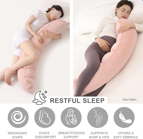 Peallow(Pat. Pend) – Long Round Body Pillow for Adults, Bolster Pillow for Sleeping, Soft and Supportive Pillow for Sleeping & Lumbar Support - Image 5