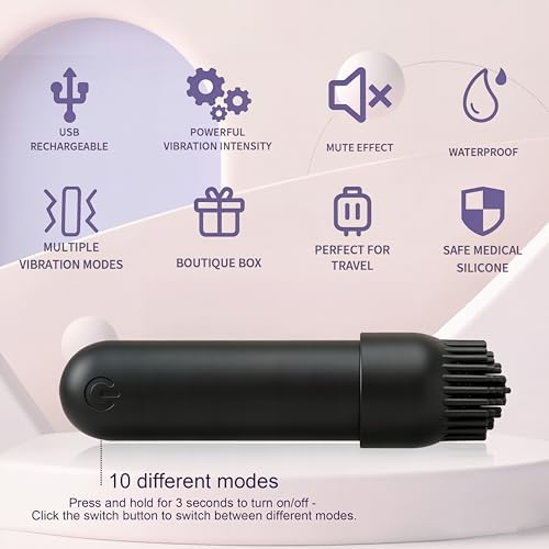 CHARMING 4-in-1 Handheld Massager, Mini Rechargeable Vibration Massager Wand for Body, Waterproof Personal Massager Tool for Muscle Relaxation (Black) - Image 3