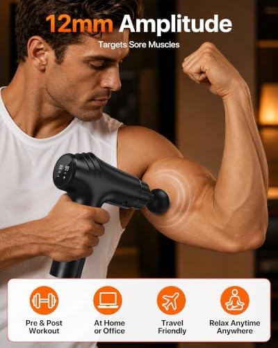Massage Gun, 30 Speeds, 6 Heads, Quiet Deep Tissue Muscle Massager - Image 2