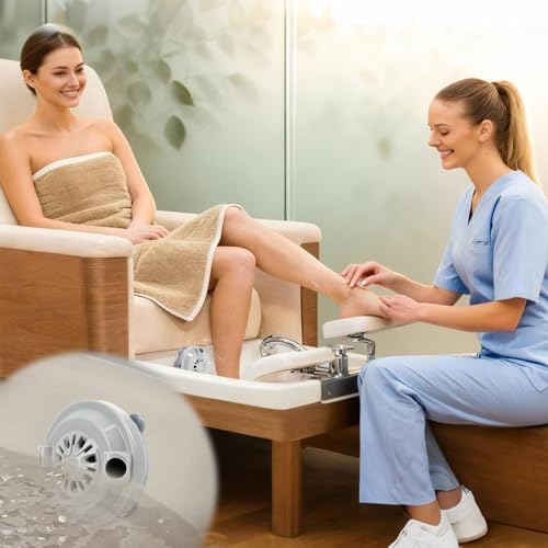 BF-004 Magnetic Pedicure Pipeless Jets, 4-Pin Pedicure Jet for LURACO BF-004 Pedicure spa Tubs Includes Propeller and Cap 3 Pack - Image 2