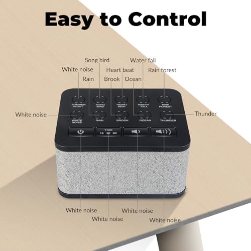 White Noise Sound Machine, Protable Travel Noise Sound Machine for Sleep with 10 Natural Soothing Sounds for Adults Baby Kids, AC/Battery Powered Sleep Timer Therapy for Home Office, Black - Image 5