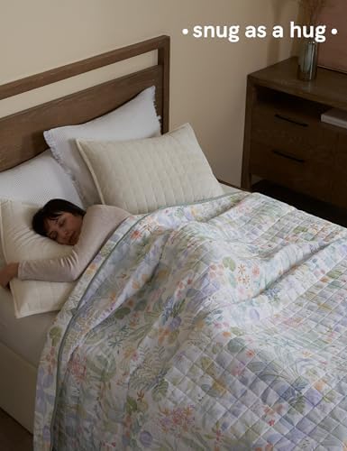 YnM 12lbs Weighted Blanket for Adults, Cotton Heavy Bed Throw Blanket with Cooling Glass Beads for All Season Use, Ideal for One Person of 110lbs (60x80 Inches, Queen Bed,Army Green) - Image 3