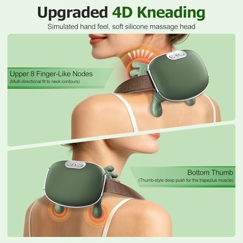 HZD Electric Neck Massager with Heat for Shoulder,Back Pain Relief,Wireless - Image 3