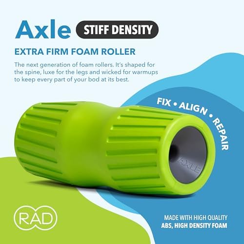 RAD Axle – Extra Firm High-Density Exercise Foam Roller – Deep Tissue Myofascial Release for Back, Hips, Legs & Shoulders – Muscle Recovery Tool for Stretching & Mobility - Image 2