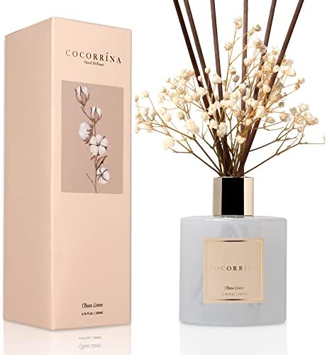 Cocorrína Reed Diffuser Set, Clean Linen 6.7 fl oz Scented Diffuser with Sticks Home Fragrance Reed Diffuser for Bathroom Shelf Decor (Pack of 3) - Image 2