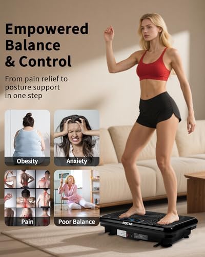 ROTAI Vibration Plate Exercise Machine for Lymphatic Drainage Massager & Weight Loss, 400 lbs Capacity Whole Body Vibrating Shake Plate Workout for Women and Men - Image 4