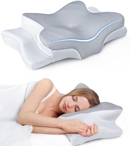 Ultra Pain Relief Cooling Pillow for Neck Support, Adjustable Cervical Pillow Cozy Sleeping, Odorless Ergonomic Contour Memory Foam Pillows, Orthopedic Bed Pillow for Side Back Stomach Sleeper by Cozyplayer